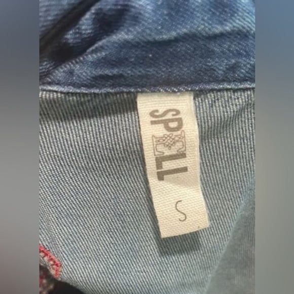 Spell Flower‎ Child Denim Embroidered Button Down Top Shirt- Sm - Picture 7 of 14